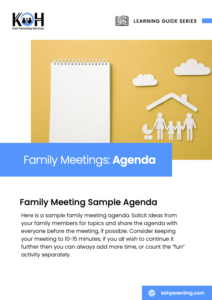 Family Meeting Sample Agenda