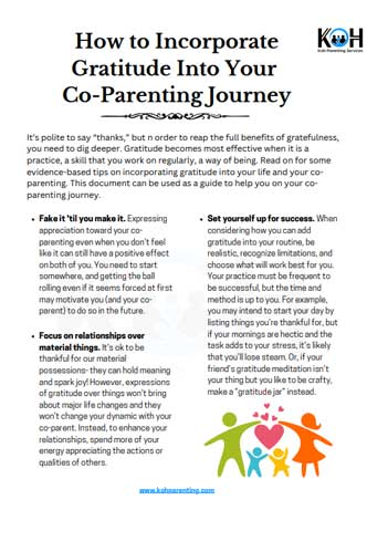 How to Incorporate gratitude into your co-parenting journey