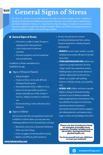General Signs of Stress in coparenting